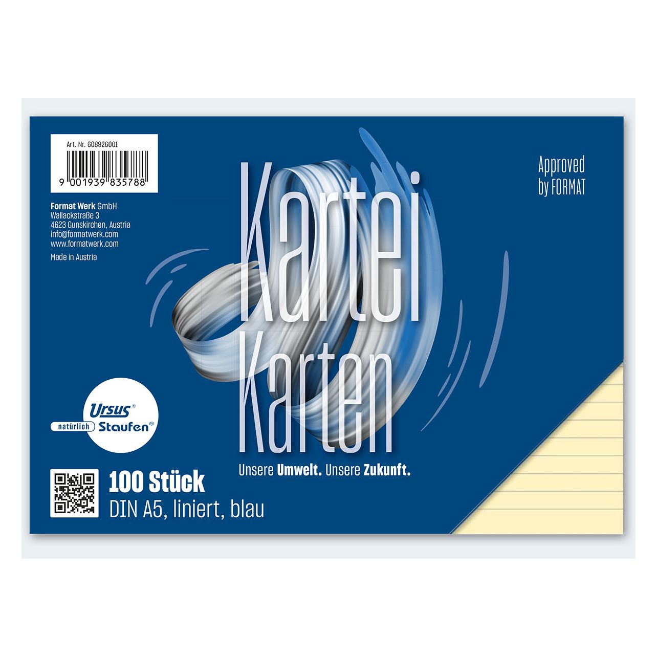 Staufen Karteikarten A5/100 gelb liniert quer Style (A5) (608926004)