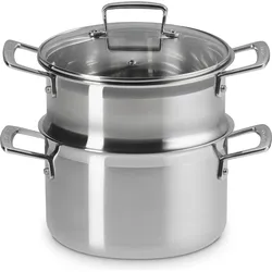 Kochtopf mit Dampfeinsatz, 3-ply, 20 cm