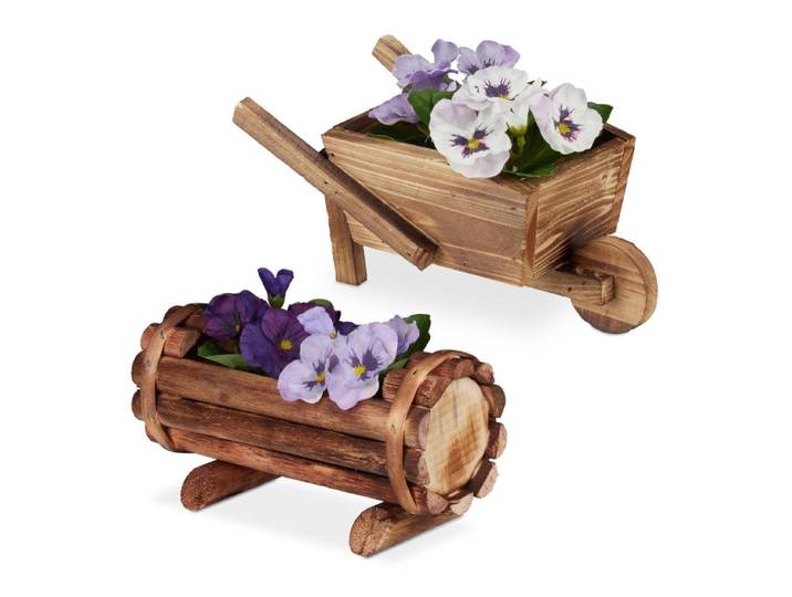 Relaxdays Bac à fleurs en bois jeu de 2