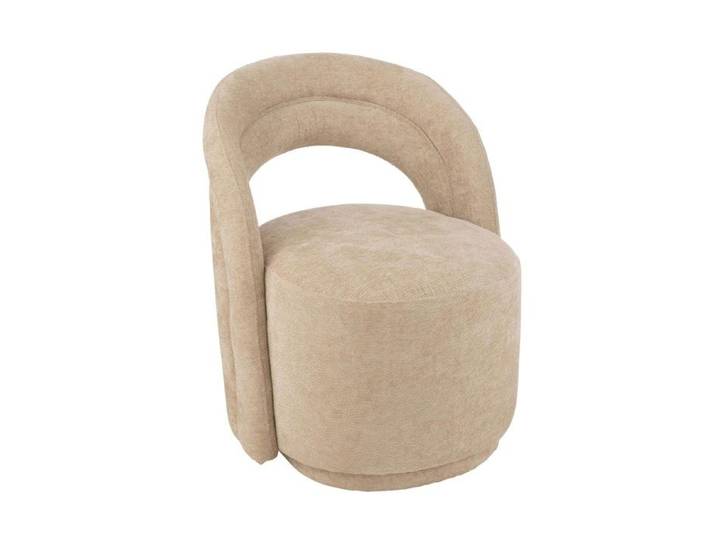 Petit fauteuil 64x66x80 cm en tissu doux beige - TESTI