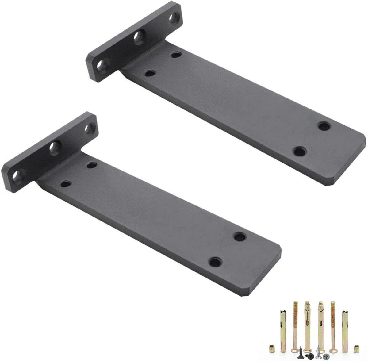 Zwevende Plankdragers Zwart - Verborgen Beugels - 100 mm