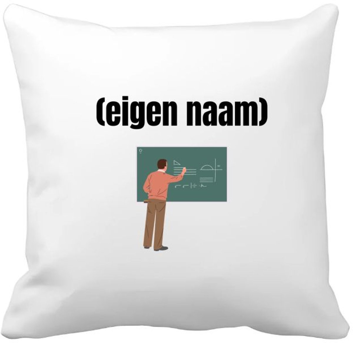 Akyol Kussenhoes Docent met Krijtbord en Eigen Naam - 40 x 40 cm