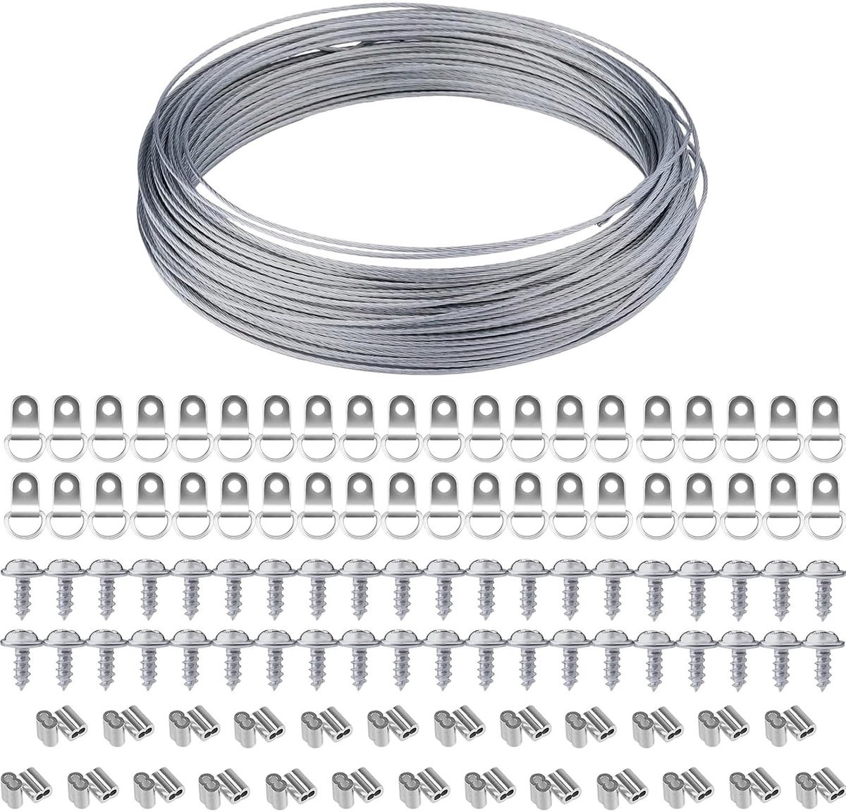 ShopVlot RVS D-ring ophanghaken set voor schilderijen en spiegels