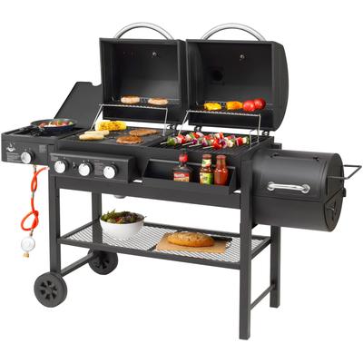 Gasgrill EL FUEGO "Sierra", schwarz, B:174cm H:118cm T:60cm, Grills, Gas- und Holzkohlekombination, BxTxH: 173,5x60x117,5 cm