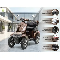 E-Seniorenmobil MAXXI 4.0 - Blei Akku - 1000W - 25 km/h - BRAUN