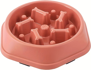 Market Central Slow Feeder Dog Cat Bowl Non Slip Choke Resistant Pet Food Dish red