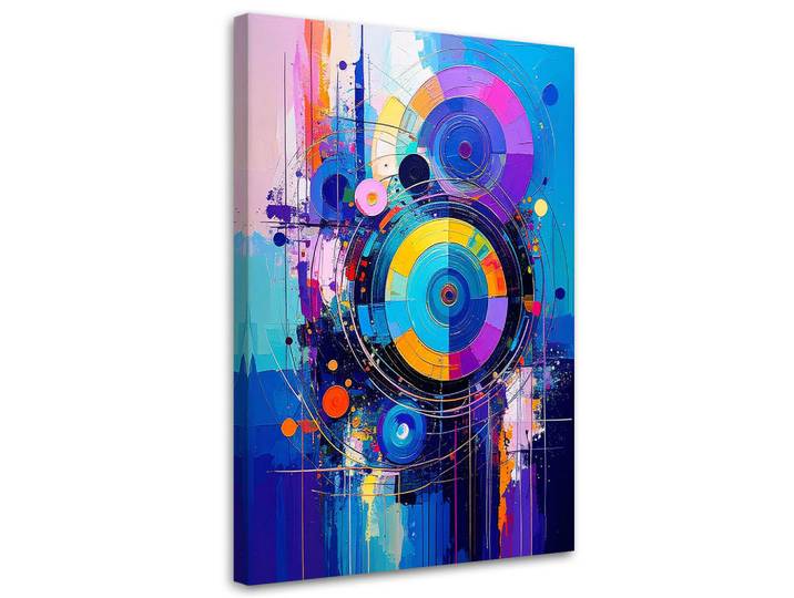 Feeby Leinwandbild Räder Abstrakt Farbe Imitation 70x100cm, Mehrfarbig, Rechteckig, 70x100 cm, Bilder & Rahmen, Bilder, Leinwandbilder