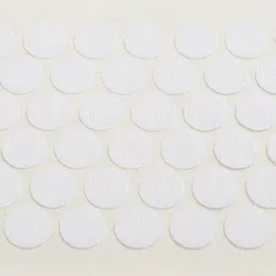 1 Bogen - Klettpunkte auf Bogen, Set aus Haken und Flausch 21 mm | weiß | 80 STK | Haken, Nylon, Polyester