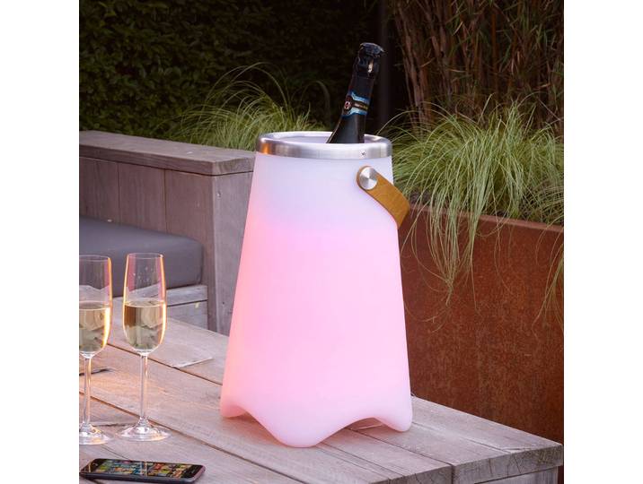 Reality Leuchten LED-Tischlampe Jamaica mit Bluetooth-Lautsprecher Jamaica, dimmbar, weiß / opal, für Wohn- / Esszimmer, Kunststoff, Modern
