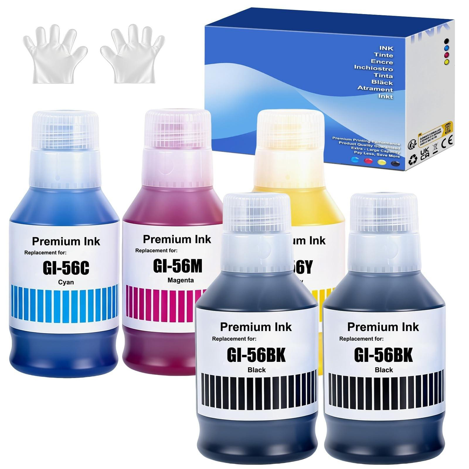 Merkloze Inktfles GI56 Multipack voor Canon Maxify, 4 stuks