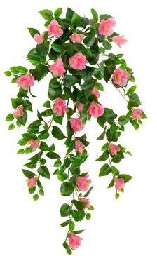 Nearly Natural 41-in UV Resistant Artificial Hibiscus Hanging Plant - Set of 2