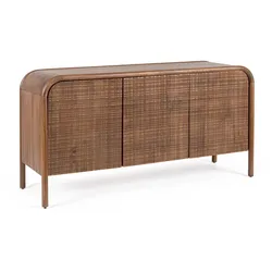 Sideboard Sanat aus Mangoholz, handgefertigte Schnitzereien, Retro Chic, Braun, 145 cm
