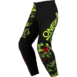 ONeal Element Attack S23, Textilhose Jugend - Schwarz/Neon-Gelb - 18