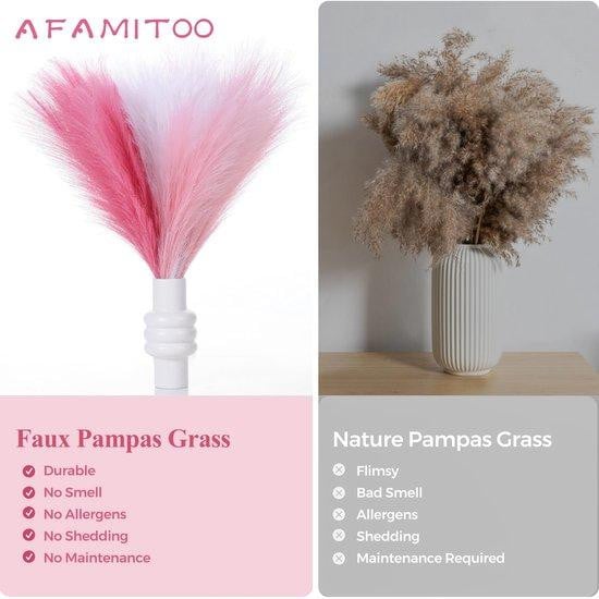 Unyqoos 6-delige set roze kunstpampasgras 45 cm
