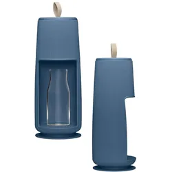 Flowell Wasserfilter inkl. 3 Kartuschen/ Kannenfiltersystem, Wasserfilterkanne, Blau