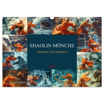 Shaolin Mönche - Weisheit und Disziplin (Wandkalender 2027 DIN A3 quer), CALVENDO Monatskalender