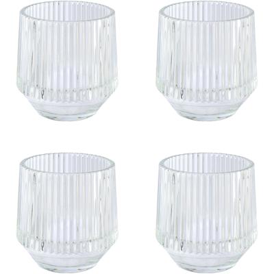 Teelichthalter OTTO HOME "Corra, mit hübscher Reliefstruktur", transparent, H:10cm Ø:10cm, Glas, Kerzenhalter, Teelichthalter, Weihnachtsdeko