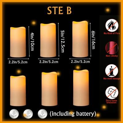 Uplift Treasures LED Flameless Flickering Pillar Candle Set For Home And Event Decor set B 72pcs