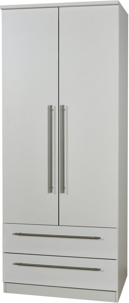 Ebern Designs Fully Assembled 2 Door Wardrobe Gray