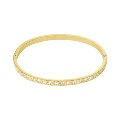 Armreif ADELIA´S "Armband Armreif aus Edelstahl mit geometrischem Zierband", gold (goldfarben), Armbänder, Damen, Edelstahl, Armreif, stylisch mit geometrisch angeordneten Schmuckakzenten