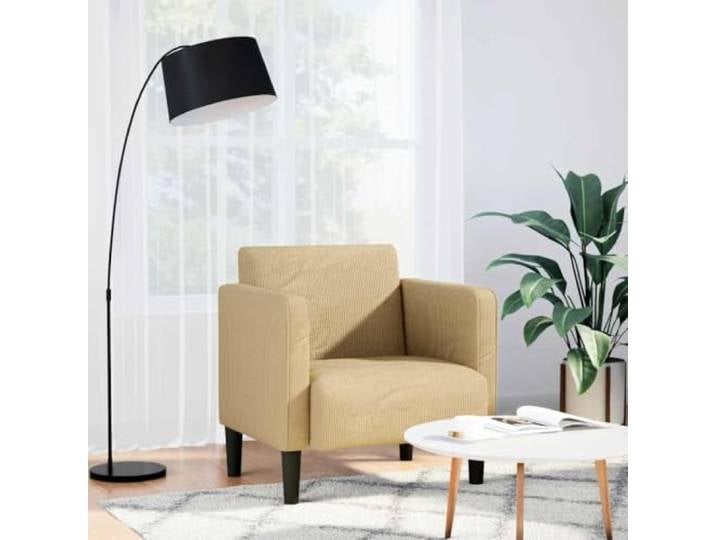 NLQMSU Sessel aus geripptem Velours, 54 cm, mit Armlehnen, Grau / Grün Verschleißfester Stoff, Sitz aus Schaumstoff und Federn, stabiler Rahmen, vielseitig einsetzbar, modernes und traditionelles