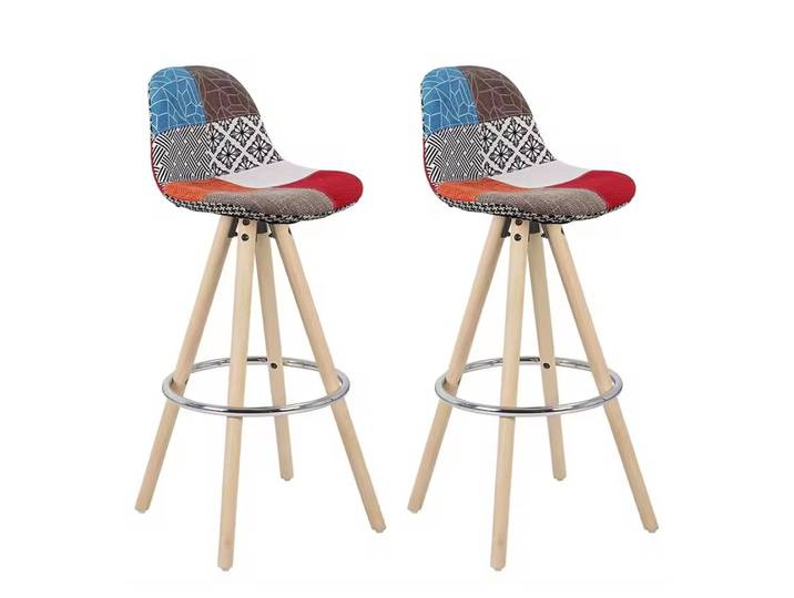 Barhocker AMALIA 2er Set bunt/natur