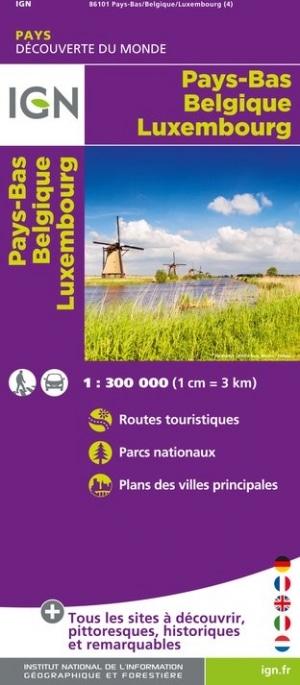 Carte de voyage des Pays-Bas, Belgique & Luxembourg   IGN