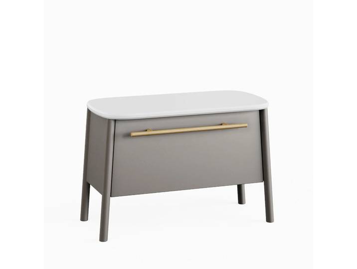 BADEDU TANA Sitzbank 68 cm breit, Grau matt, mit Füßen