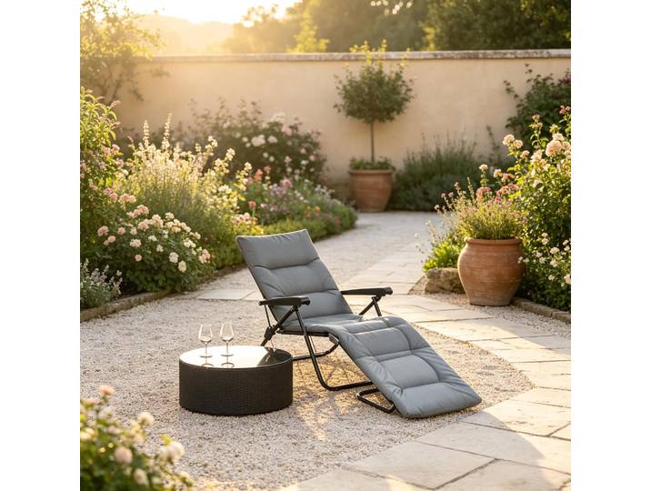 Fauteuil Pliant Confortable\, Fauteuil Inclinable Multifonctionnel Avec Dossier Réglable\, Chaise Longue Pliante Compacte (comprend Uniquement 1 Fauteuil Inclinable)
