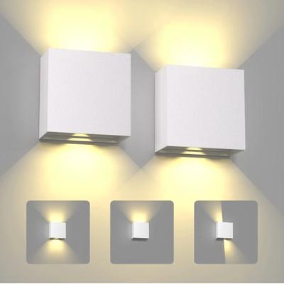 Uplift Picks Modern 6W LED Up Down Wall Light IP65 Adjustable Sconce white (2 Packs) 6 W warm White (2700 3500k)