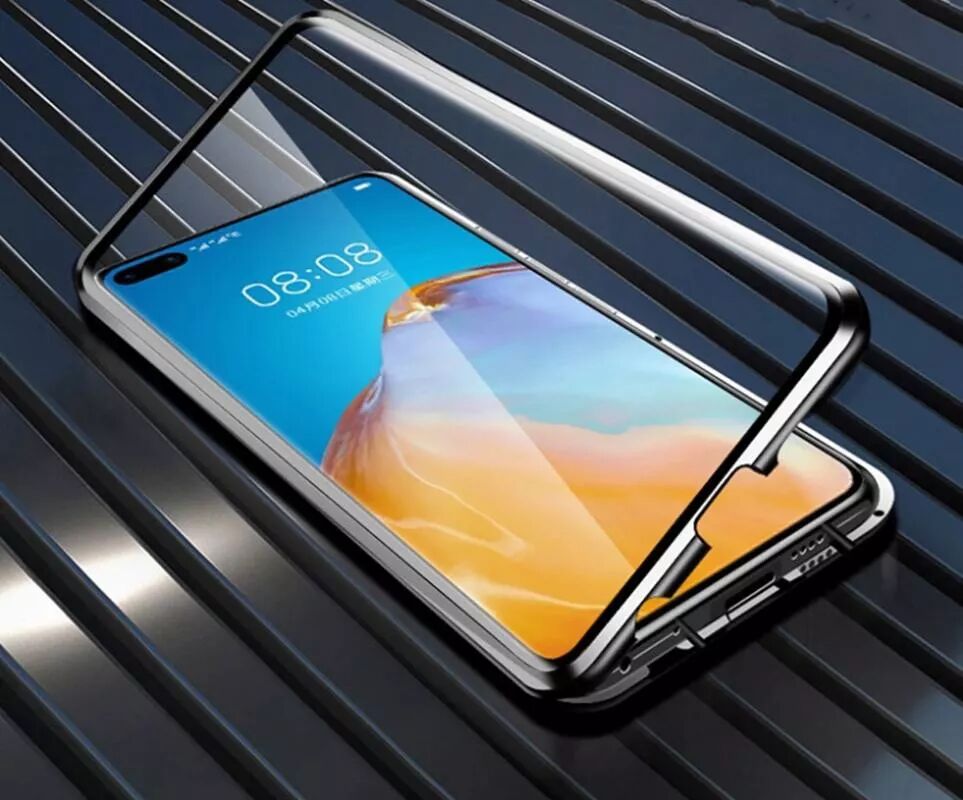 INF Coque mobile double face avec verre trempé - Huawei P40 - Noire
