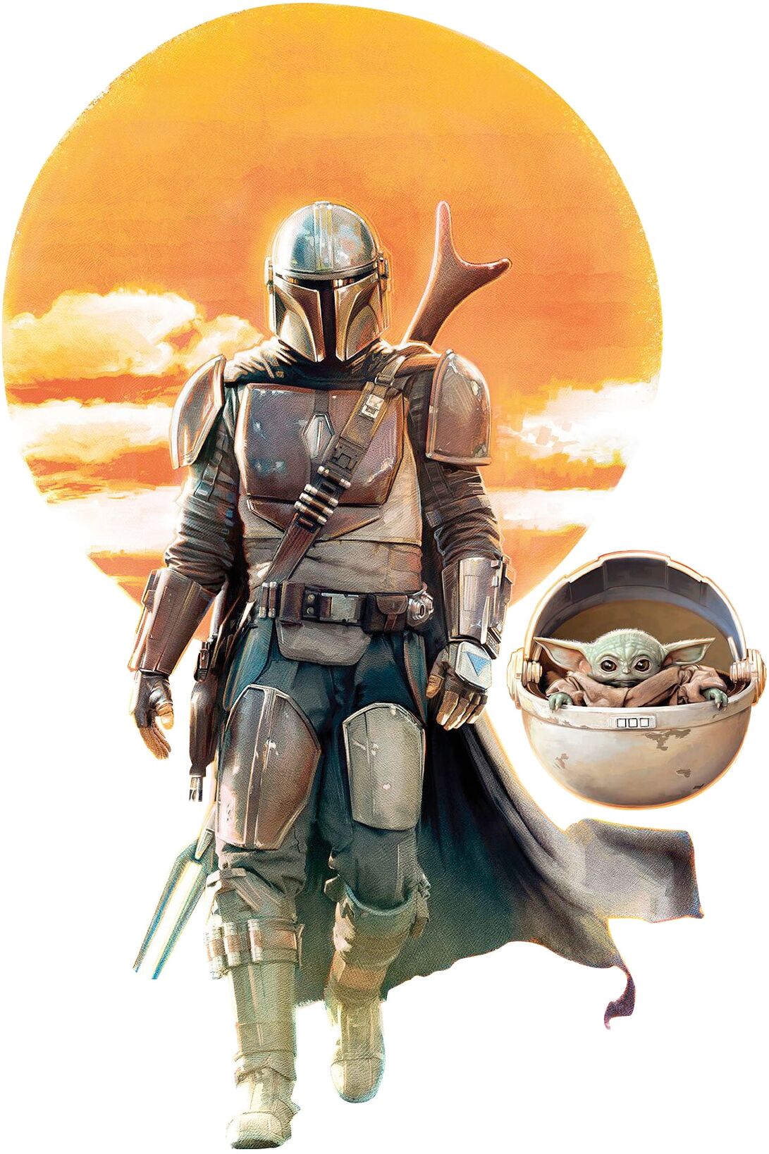 Bild KOMAR "Mandalorian The Child Family Trip", bunt (farbe bild(er): bunt), B:50cm H:70cm, Holz, Papier, Bilder, Bild, Wandbild zur Dekoration im Kinderzimmer - ohne Rahmen
