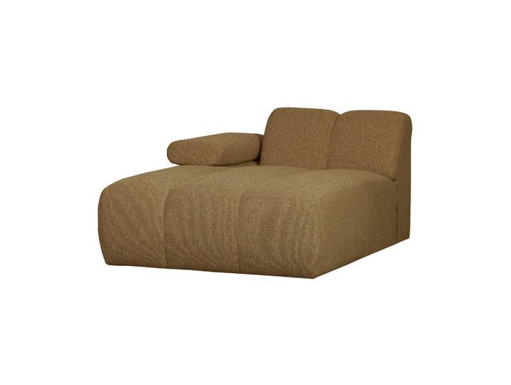 Chaise longue gauche bouclé jaune/brun Mojo