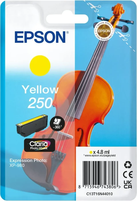 Epson 250 - yellow - original - ink cartridge