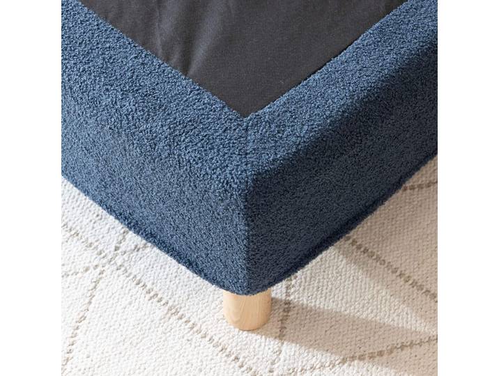Cache-sommier bouclette intégral bleu marine 90x190