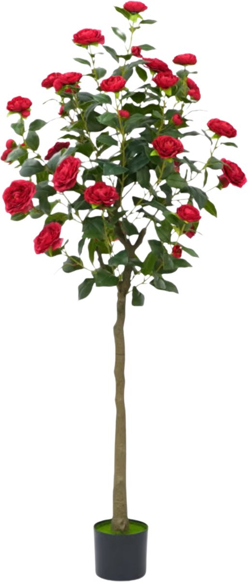 Happiq Kunstmatige Camellia Boom 150 cm - Realistische Bloemenplant in Pot