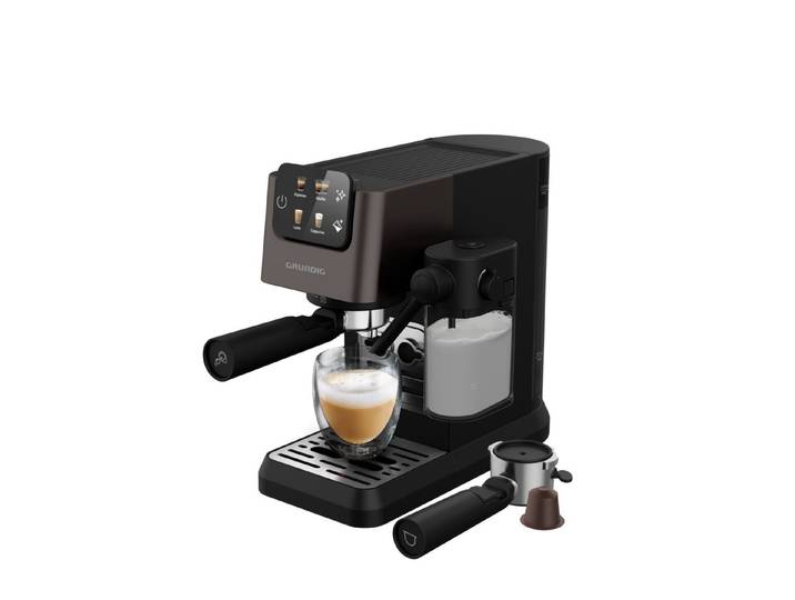 Grundig Espressomaschine KSM 6430, 1628W Kaffeemaschine mit 20 Bar, Touch & CreamyPro™ Milchschaum