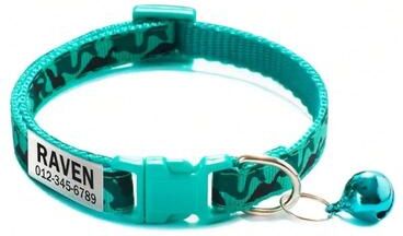 Uplifted Finds Personalized Camouflage Cat ID Collar light Green