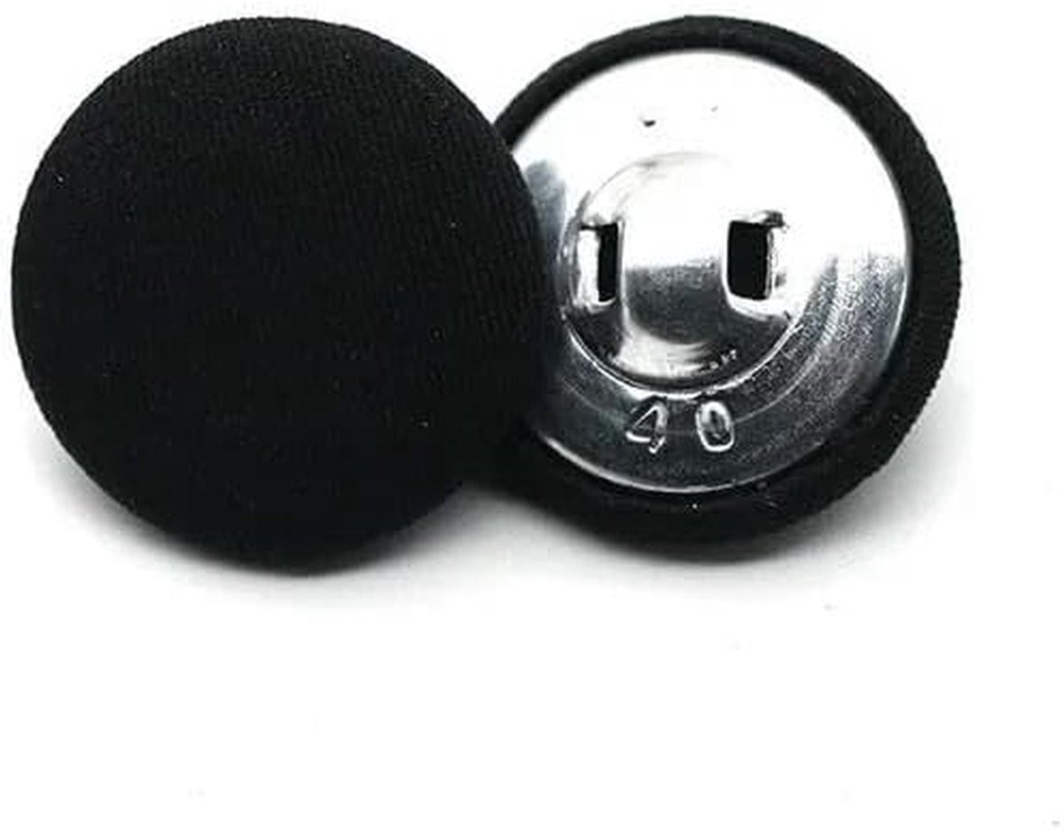 30 stuks Zwarte Metalen Decoratieve Stofknoppen met Handvat - 30 mm