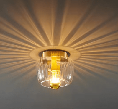 Inspire Curations Chinese Style Retro Glass Wall Lamp gold B Clear warm Light