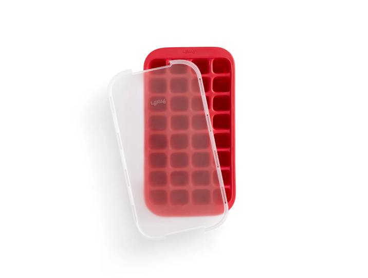 Lékué Moule à glaçons en silicone avec couvercle Lékué Rouge
