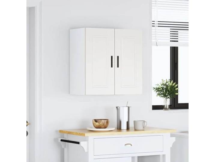 KTHLBRH Hängeschrank Küche Porto weiß 60 x 31 x 60 cm Spanplatte 75 kg Tragfähigkeit, 2 Einlegeböden, einfache Reinigung, Wandbefestigung im Lieferumfang enthalten