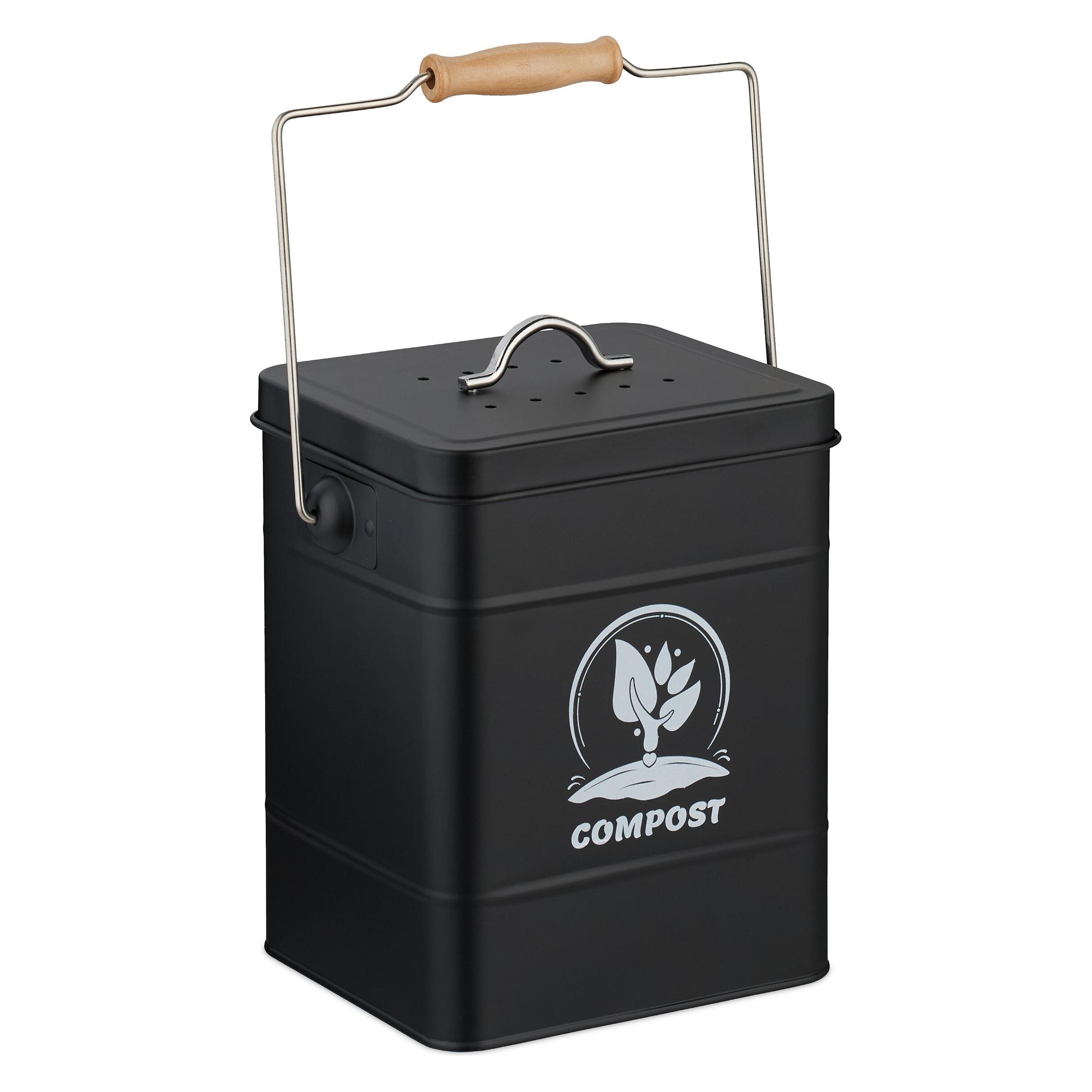Relaxdays Komposteimer mit Geruchsfilter 6 Liter (6 l) (4052025862732)