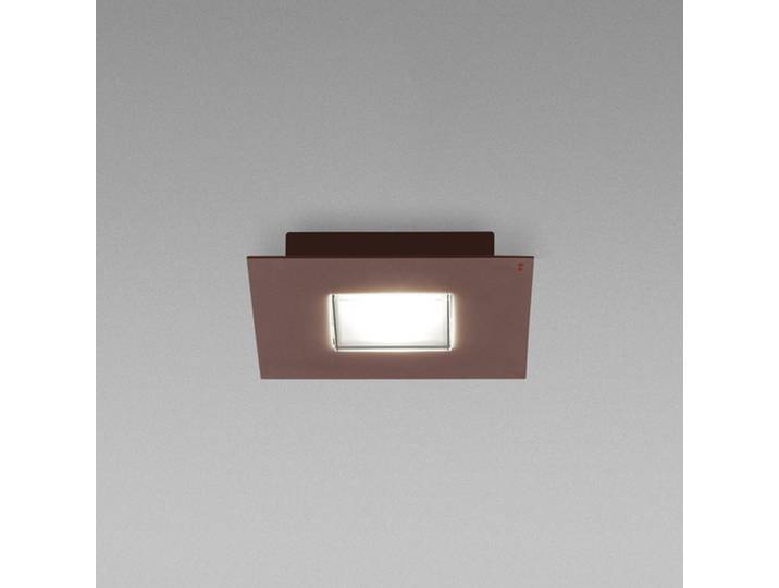 Fabbian LED Deckenlampe Quarter, dimmbar, braun / rost, für Wohn- / Esszimmer, Aluminium, Design, LED Deckenleuchte