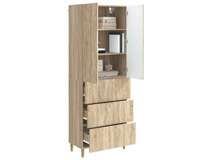 KTHLBRH 2-teiliges Schrank-Set Eiche Sonoma 66 x 34,5 x 90 cm Technisches Holz, 3 Schubladen, 2 Einlegeböden, 2 verschließbare Türen, Büro