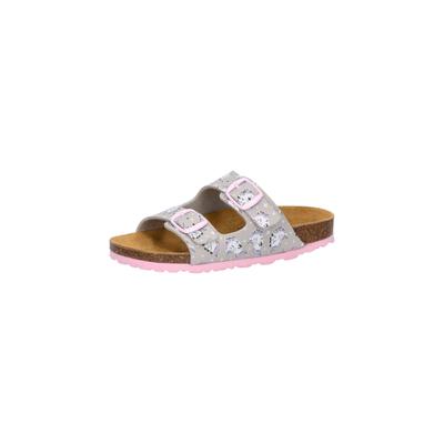 Pantolette LICO "Pantolette Bioline Unicorn", Mädchen, Gr. 28, grau, Synthetik, Schuhe Pantolette