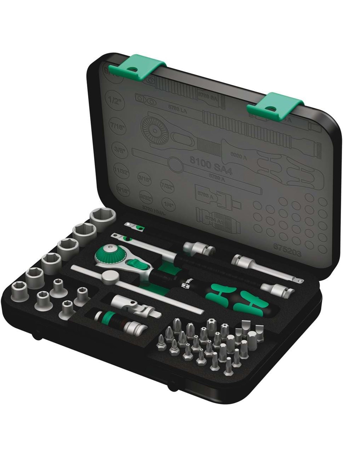 Wera 8100 SA 4 Zyklop Speed-Knarrensatz, 1/4"-Antrieb, zöllig, 41-teilig