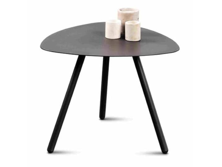 möbelando Beistelltisch >Mira 1< anthrazit, 50x40 cm, pulverbeschichtetes Metall, 3 Füße, 0,3 cm Starke Tischplatte – modern, stabil, zerlegt geliefert.