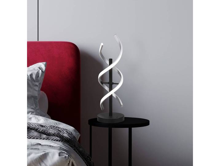 Trio Lighting LED Tischlampe Sequence, dimmbar, alu / grau / zink, für Wohn- / Esszimmer, Aluminium, Modern