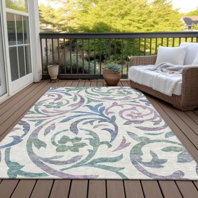 Addison Rugs Machine Washable Indoor/ Outdoor Chantille Floral Scroll Rug